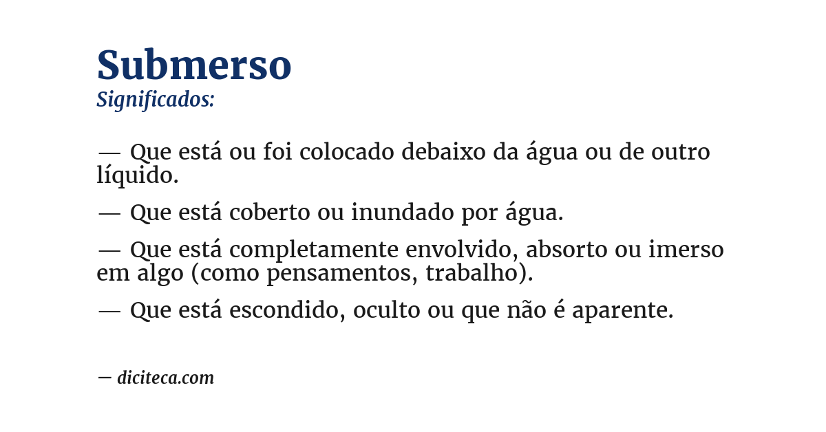 Significado de submerso