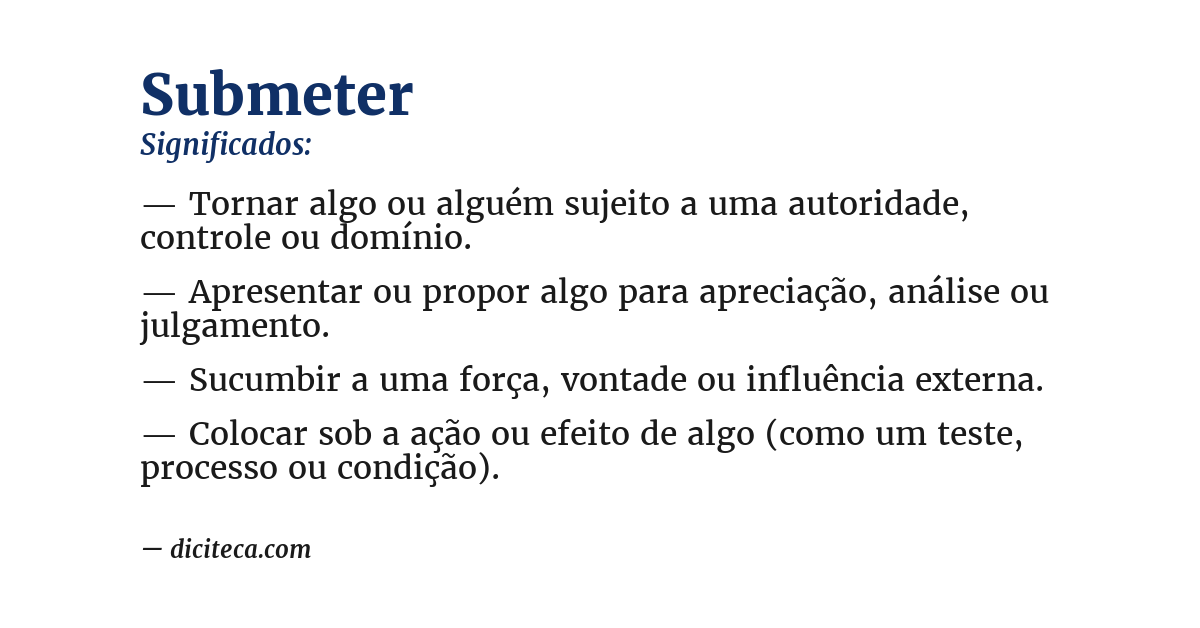 Significado de submeter