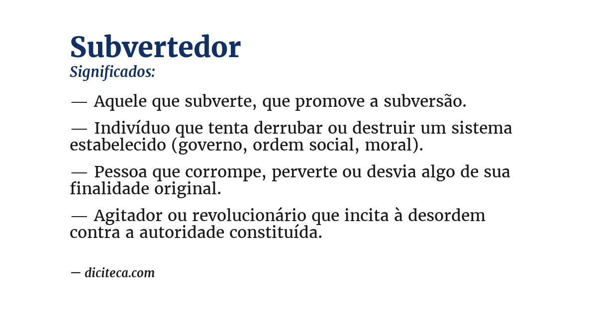 Significado de subvertedor