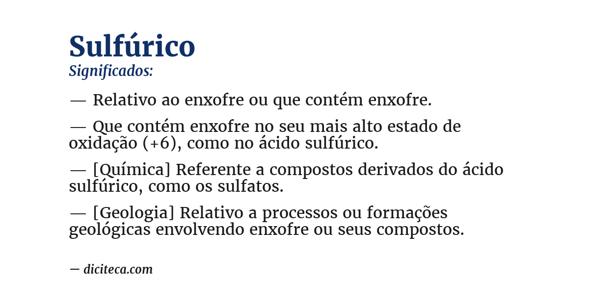 Significado de sulfúrico