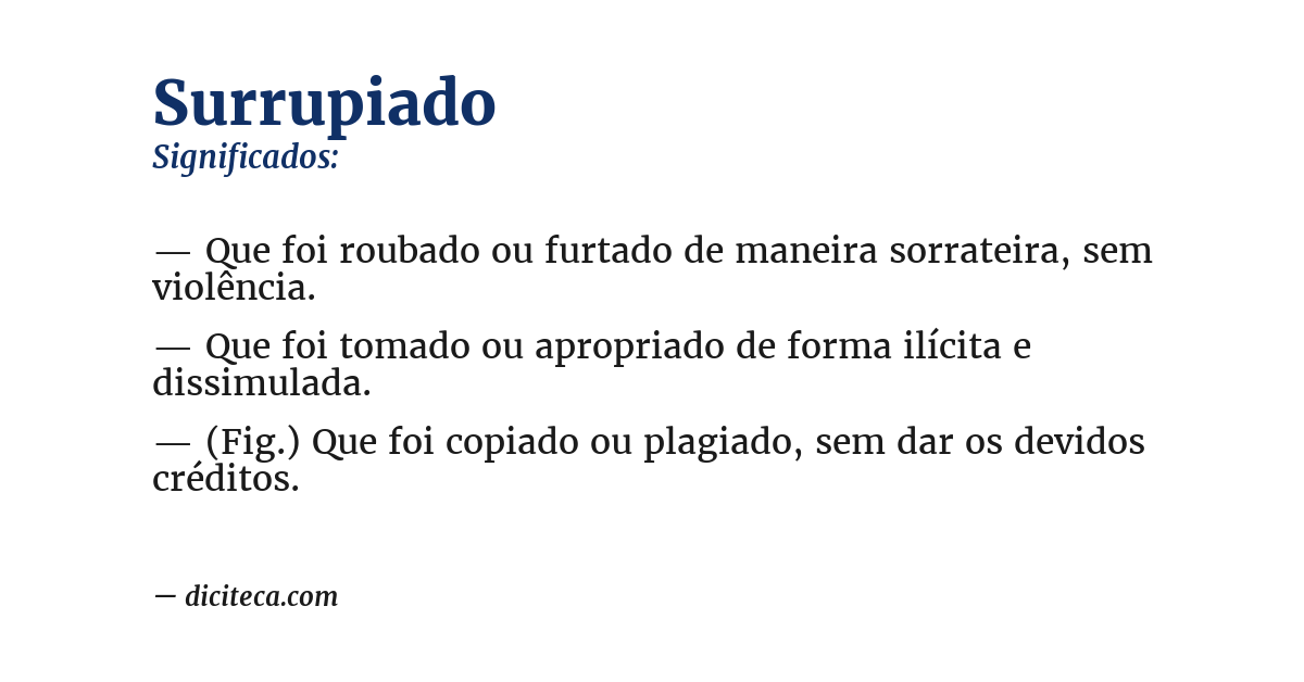 Significado de surrupiado