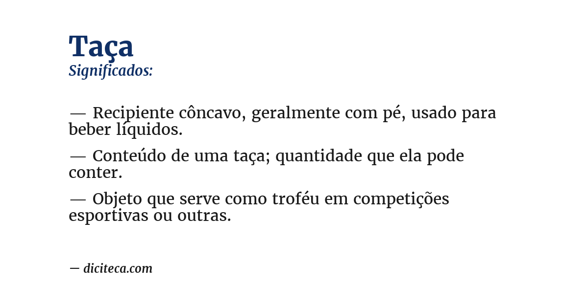 Significado de taça