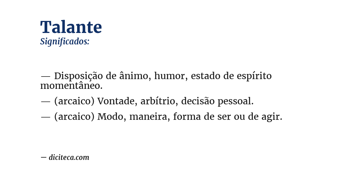 Significado de talante