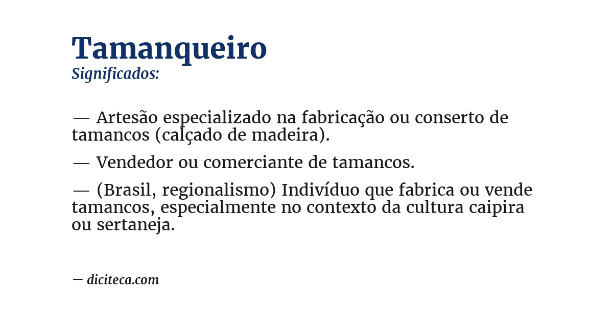 Significado de tamanqueiro