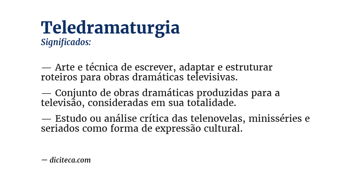 Significado de teledramaturgia