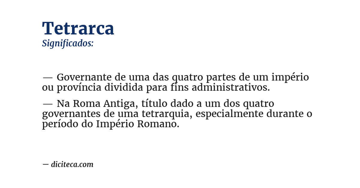 Significado de tetrarca