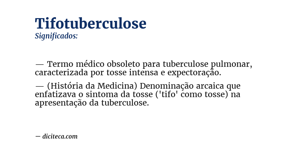 Significado de tifotuberculose