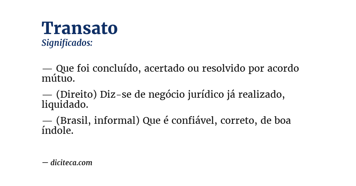 Significado de transato