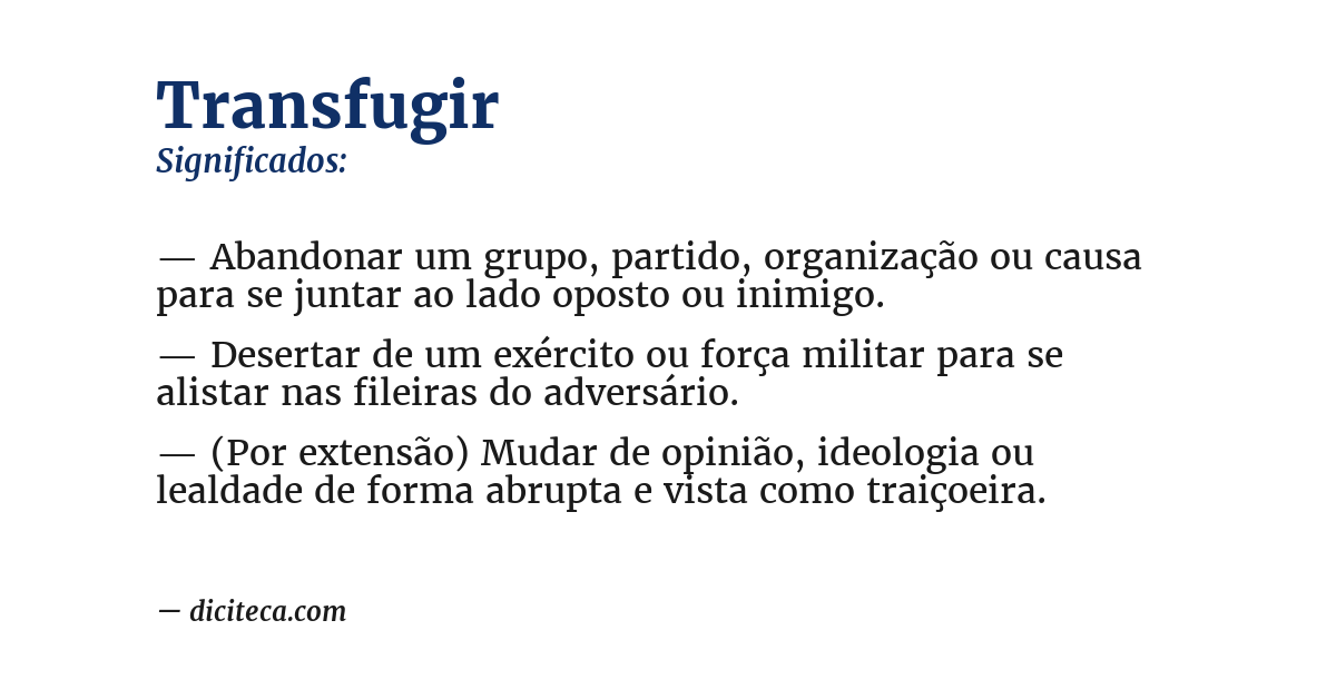 Significado de transfugir