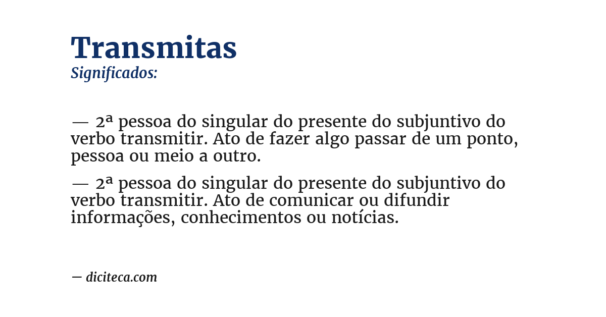 Significado de transmitas