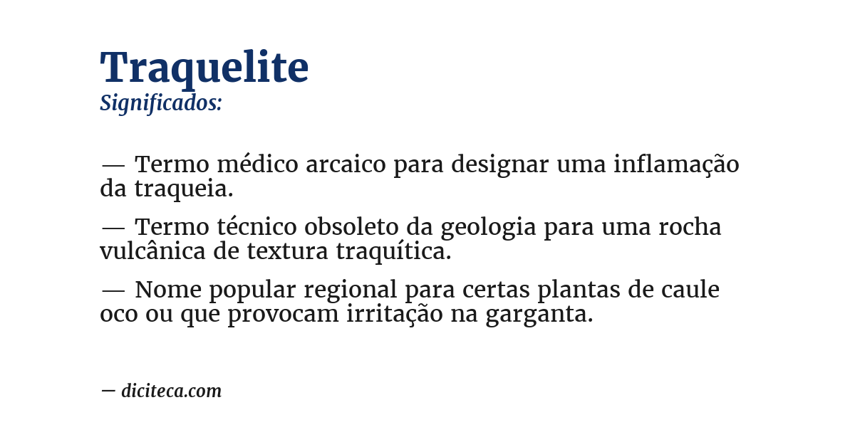 Significado de traquelite