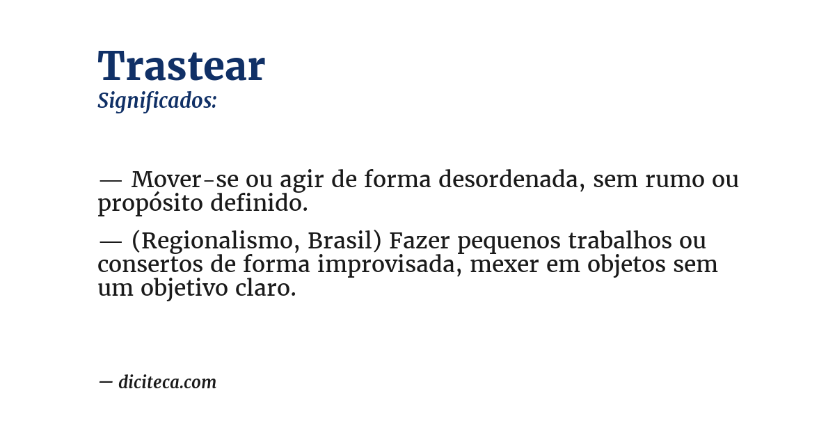 Significado de trastear