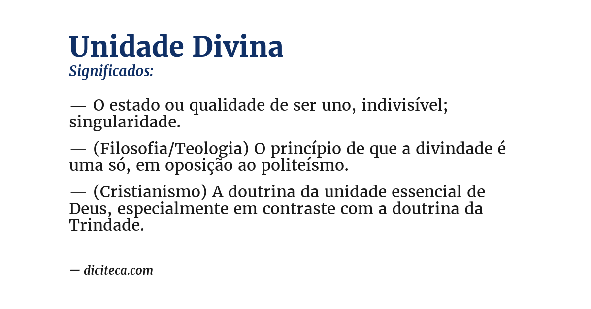 Significado de unidade divina
