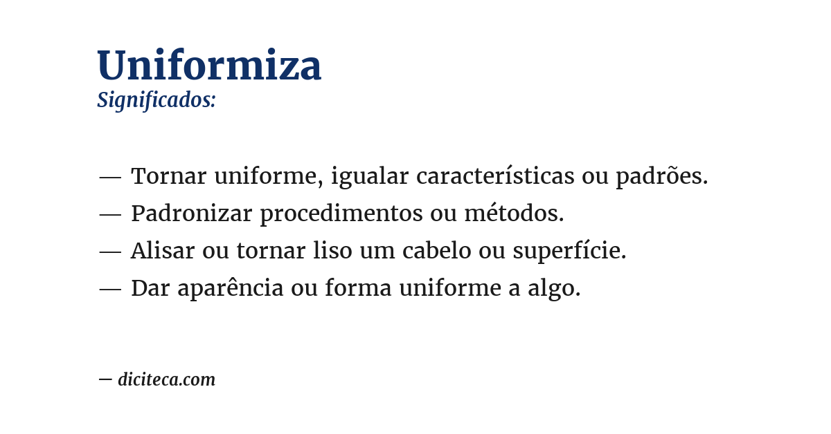 Significado de uniformiza