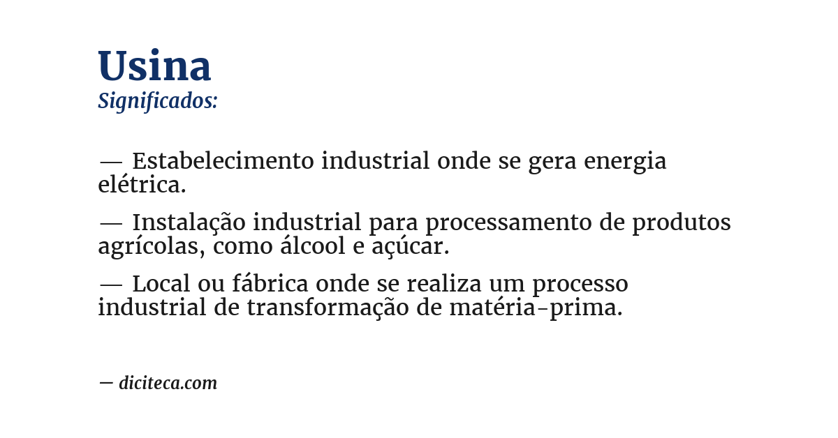 Significado de usina