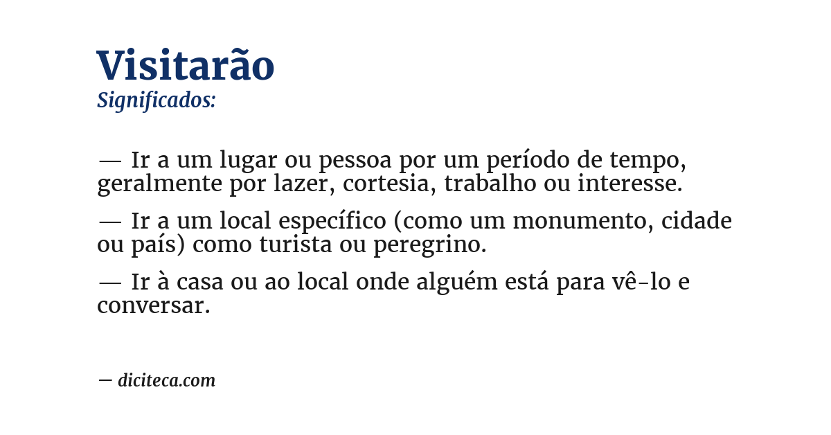 Significado de visitarão