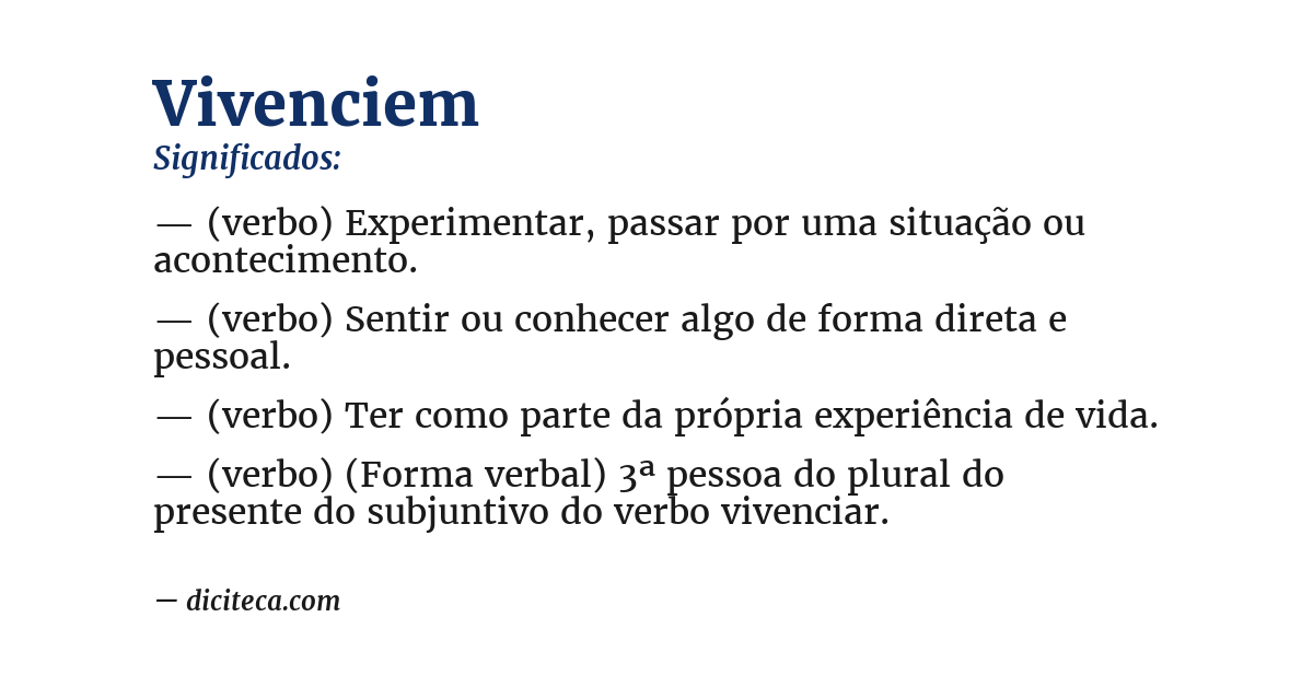 Significado de vivenciem