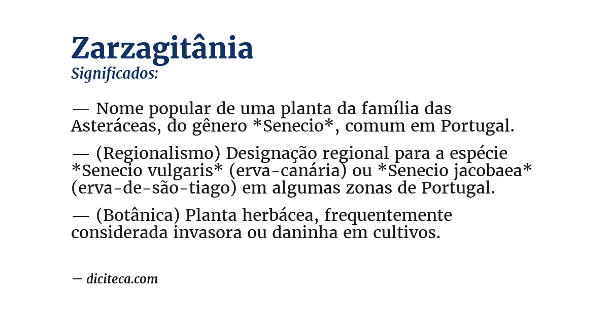 Significado de zarzagitânia