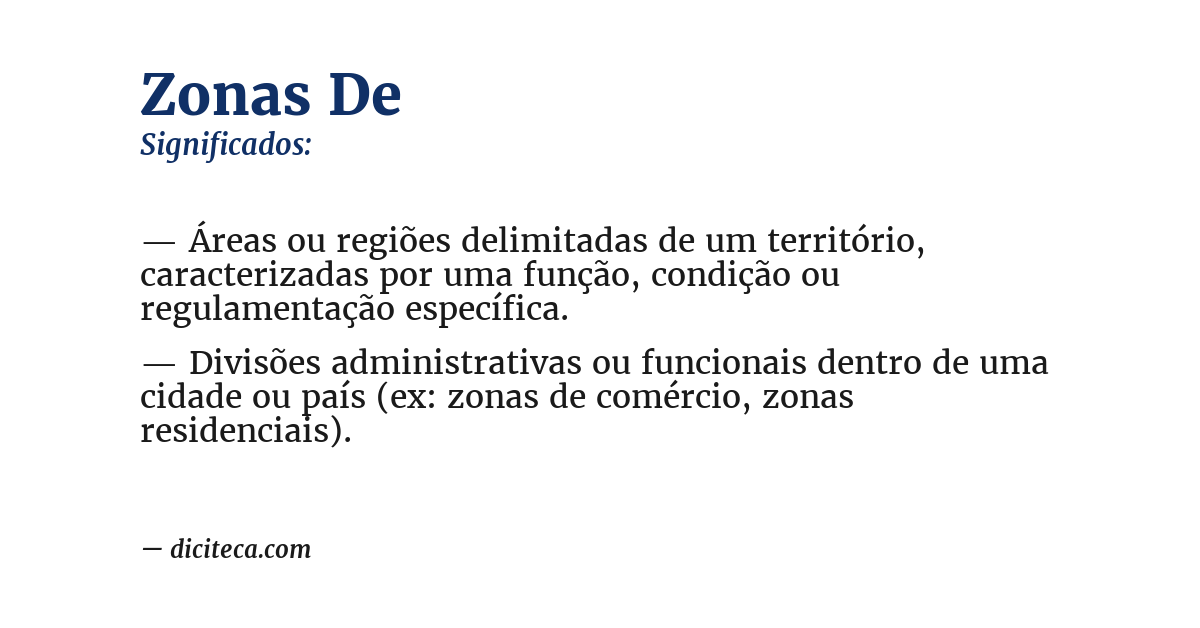 Significado de zonas de