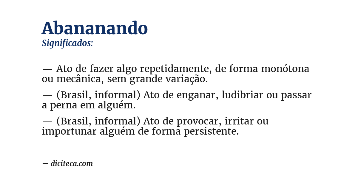 Significado de abananando