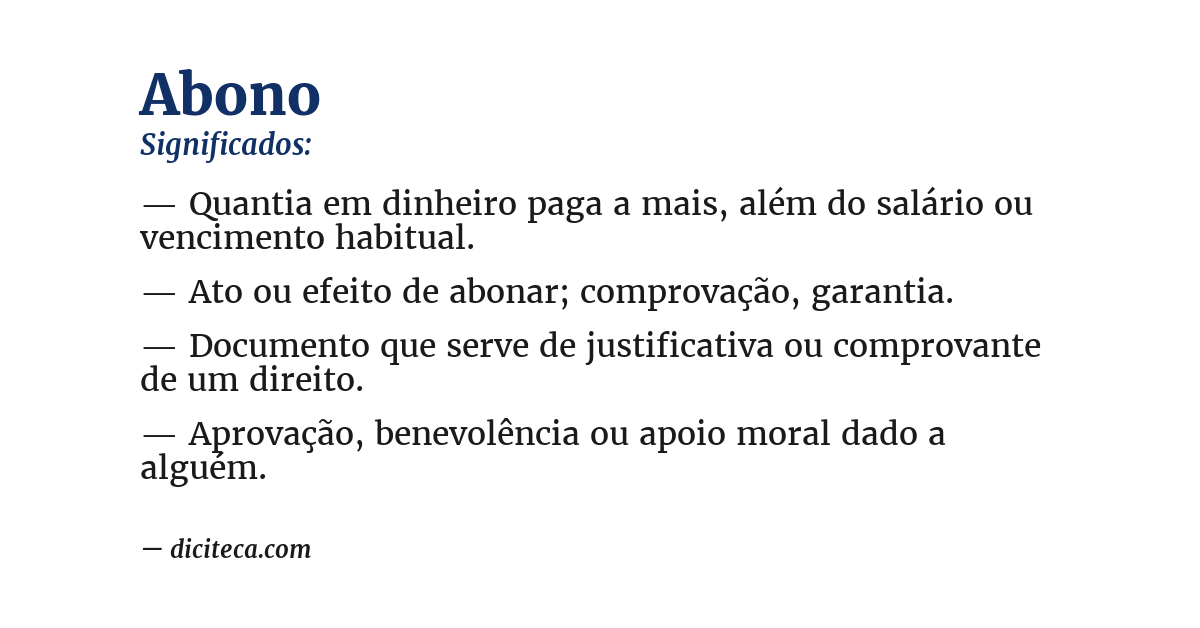 Significado de abono
