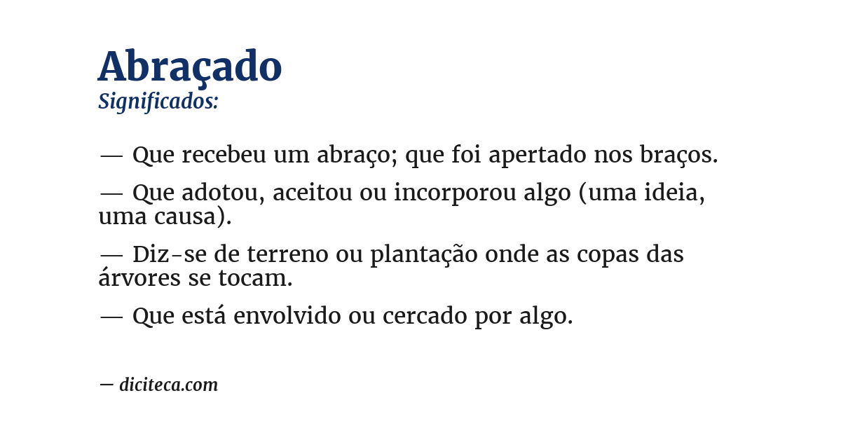 Significado de abraçado