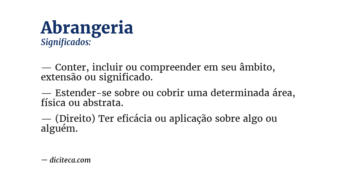 Significado de abrangeria