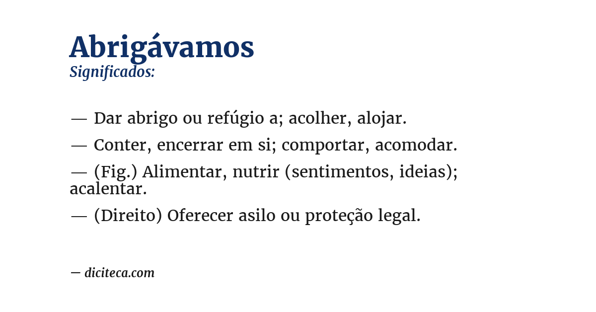 Significado de abrigávamos