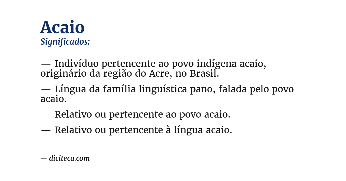 Significado de acaio