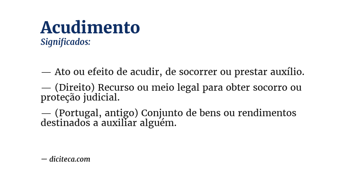 Significado de acudimento