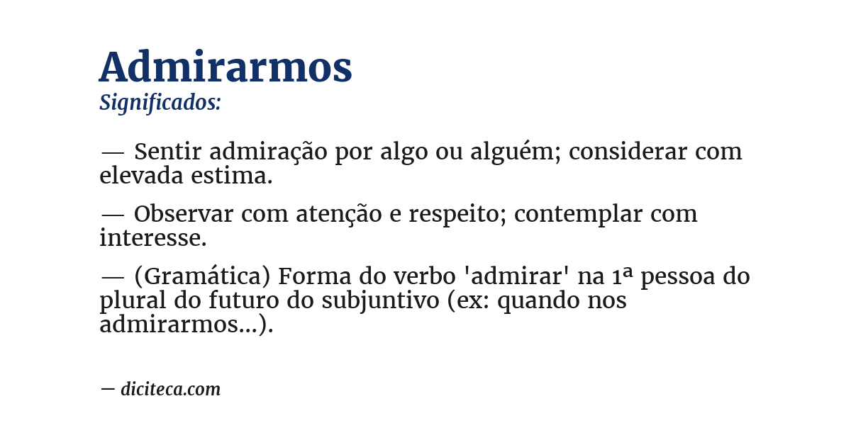 Significado de admirarmos