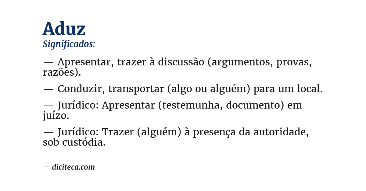 Significado de aduz