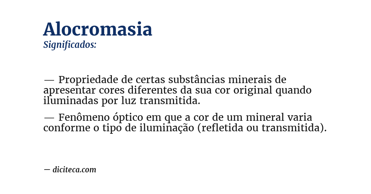 Significado de alocromasia