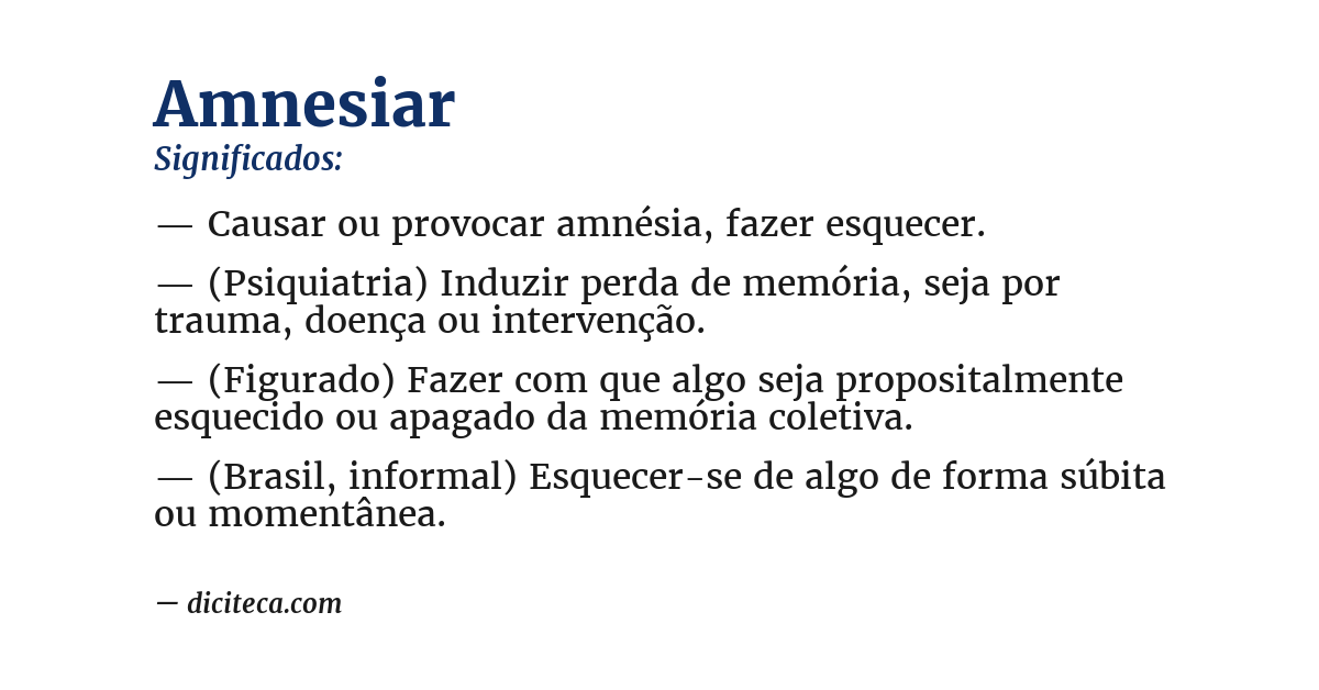 Significado de amnesiar