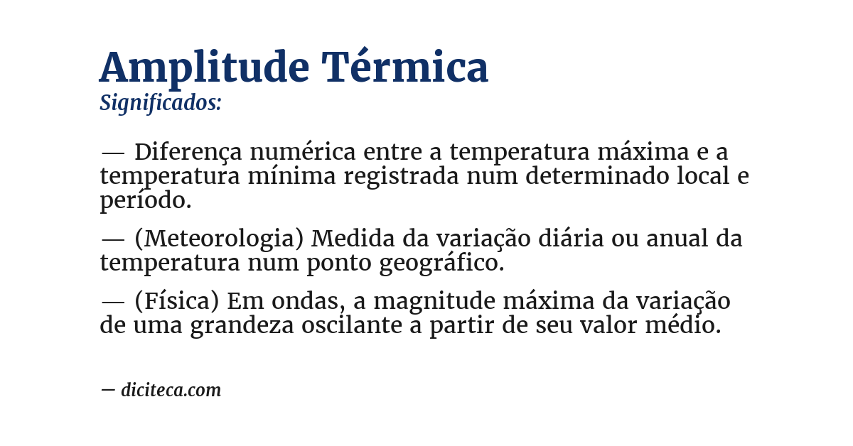 Significado de amplitude térmica