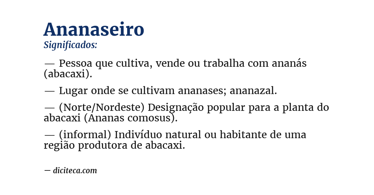 Significado de ananaseiro