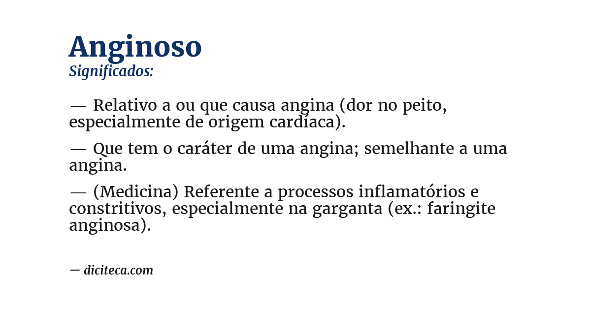 Significado de anginoso
