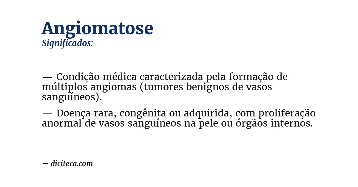 Significado de angiomatose