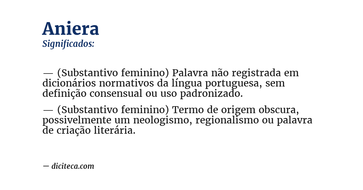 Significado de aniera