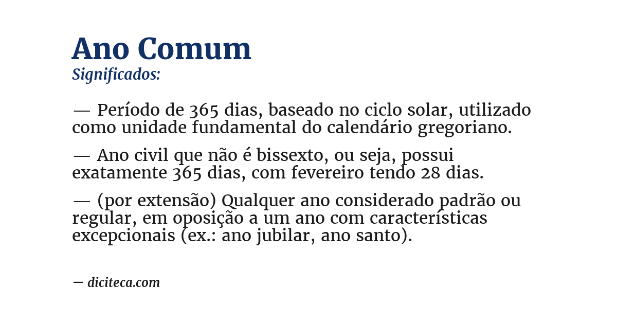 Significado de ano comum