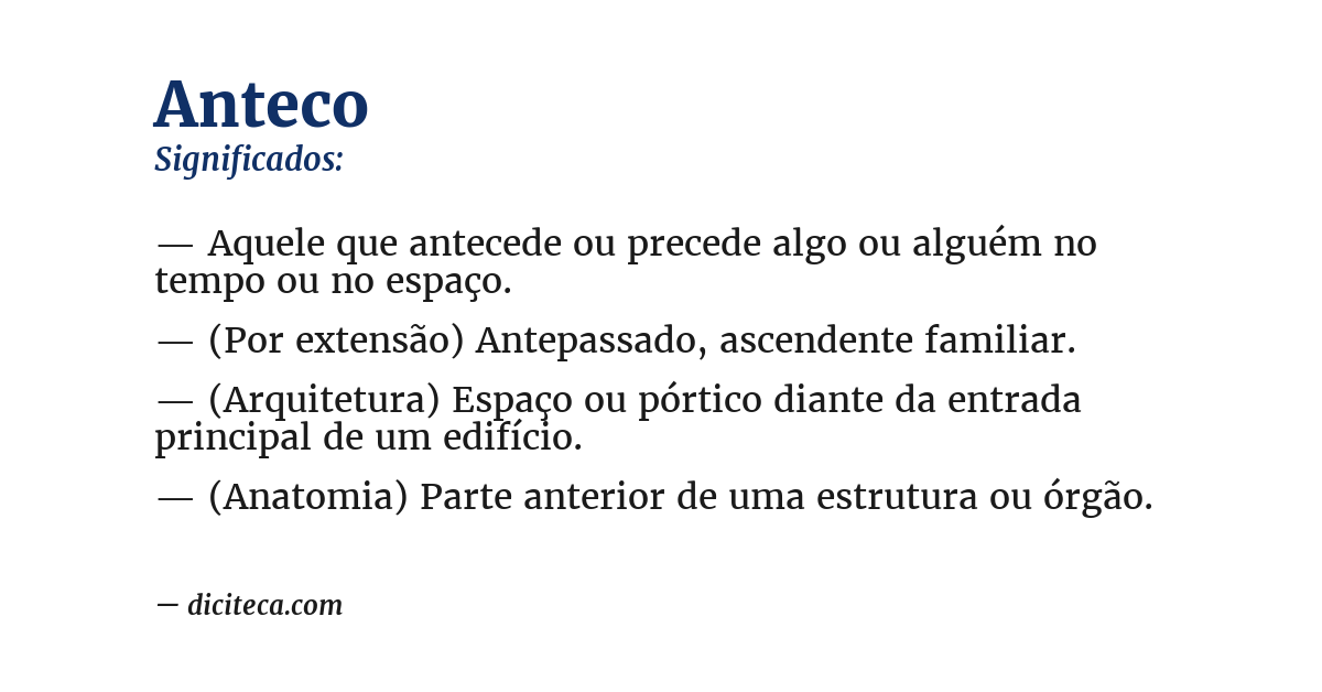 Significado de anteco