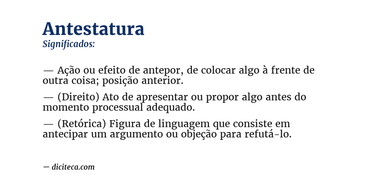 Significado de antestatura