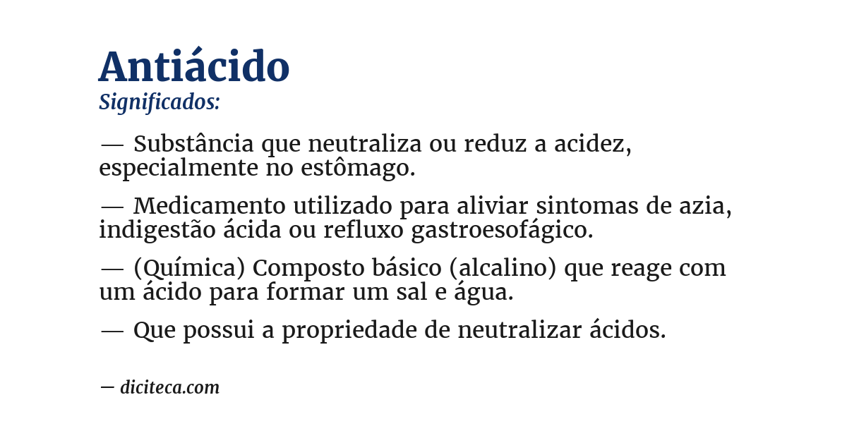 Significado de antiácido