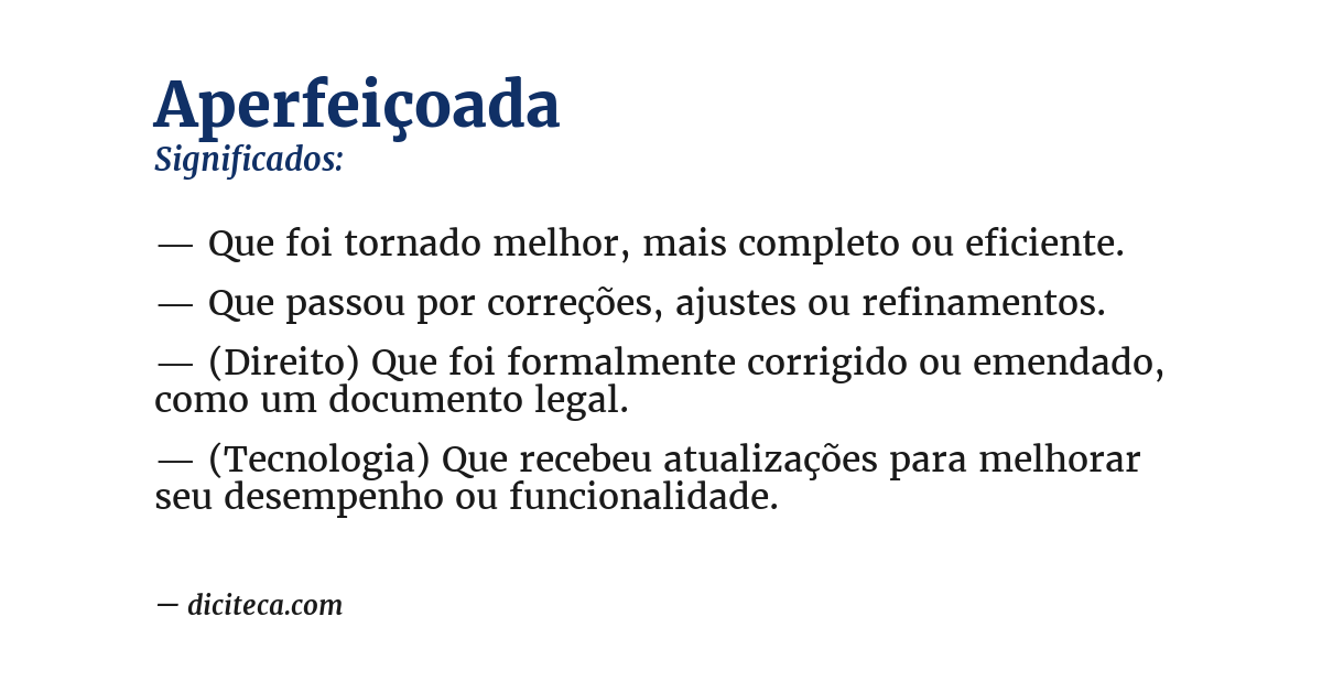 Significado de aperfeiçoada