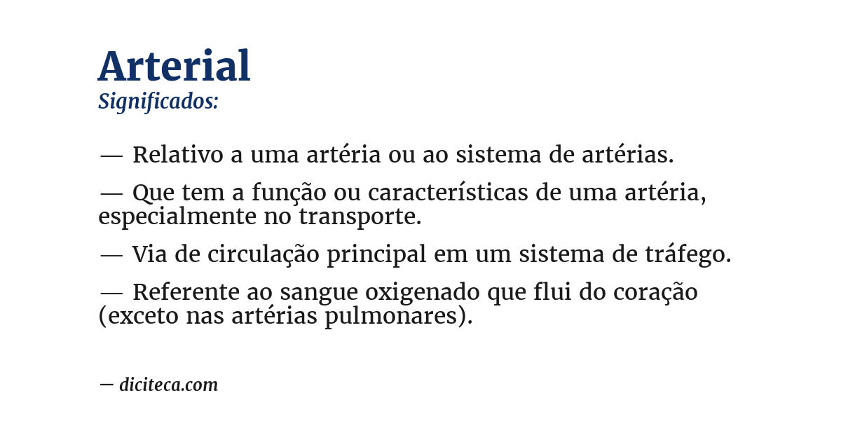 Significado de arterial
