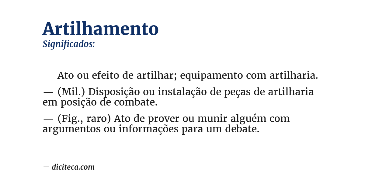 Significado de artilhamento