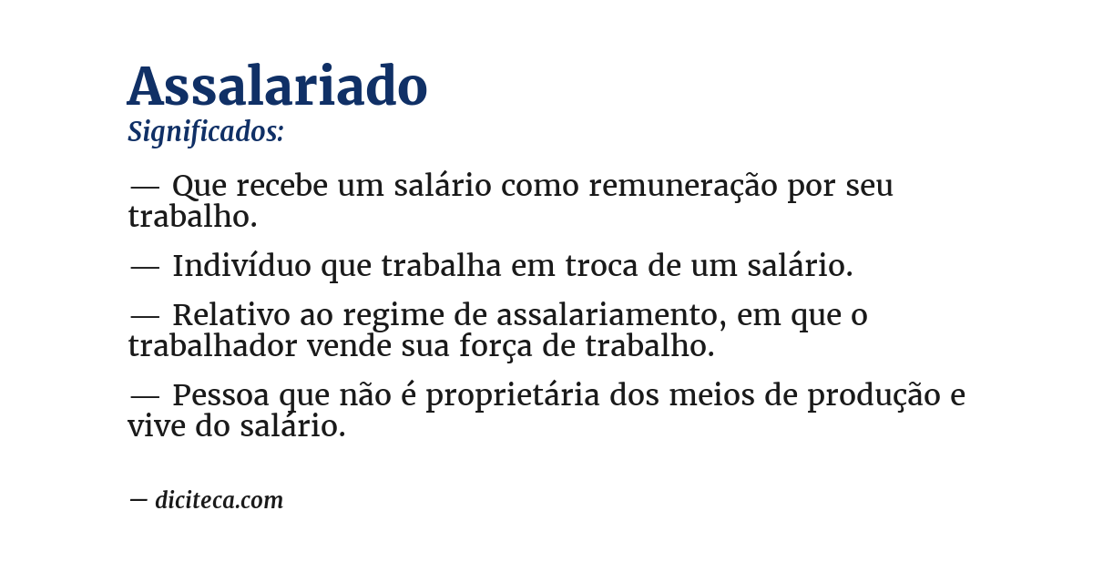 Significado de assalariado
