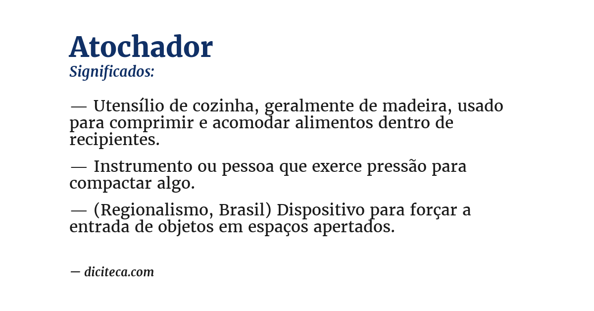 Significado de atochador