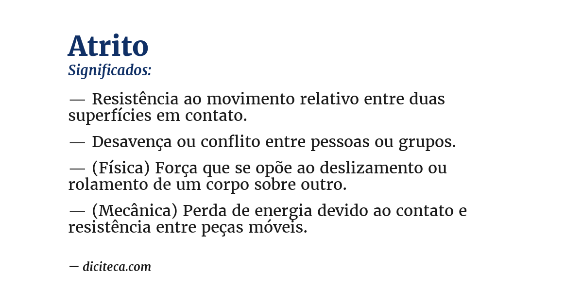 Significado de atrito