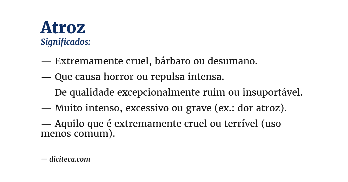Significado de atroz